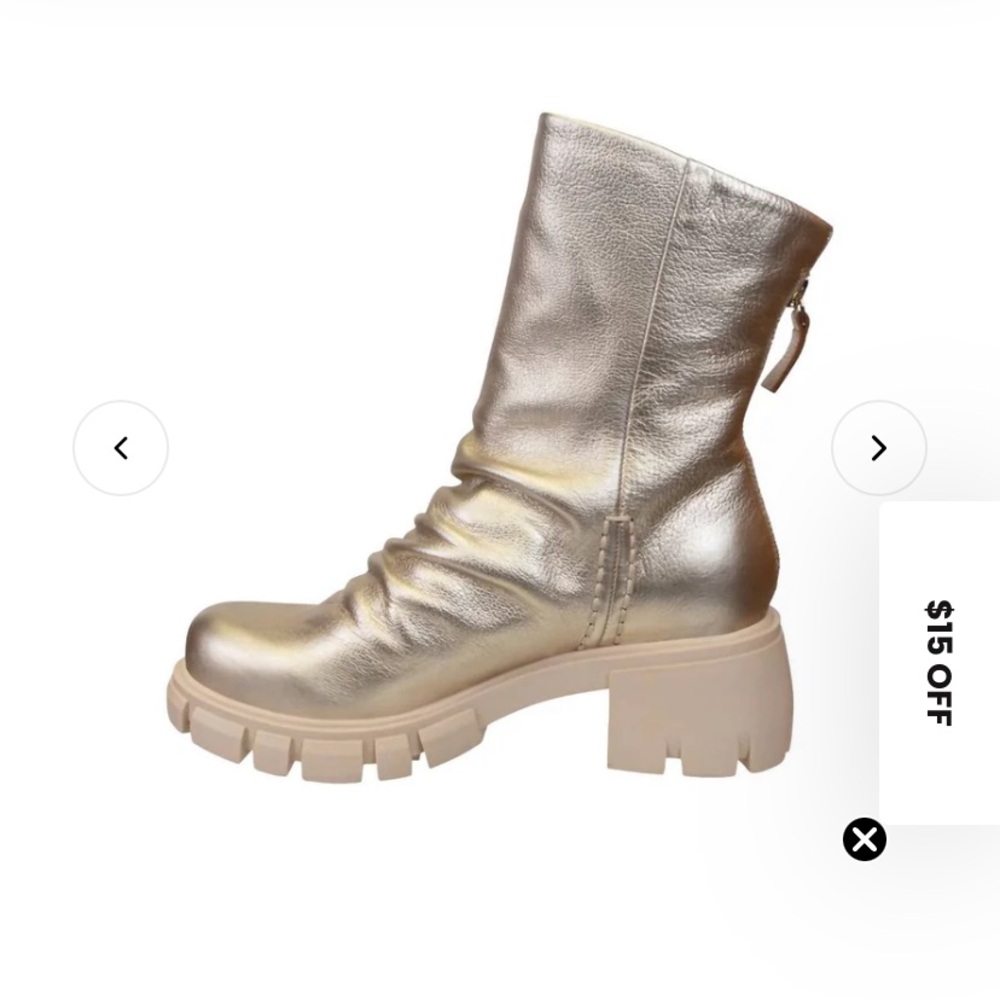 Naked Feet Gold Moto Boots